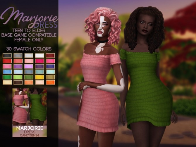 Sims 4 MARJORIE DRESS at Candy Sims 4