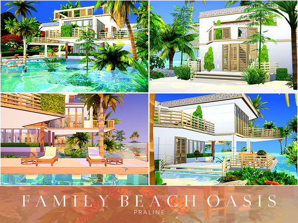 Sims 4 Family Beach Oasis by Pralinesims at TSR
