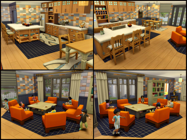 Sims 4 7 Toddler Challenge bungalow home by sparky at TSR