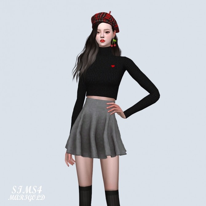 Sims 4 Basic Flare Mini Skirt at Marigold