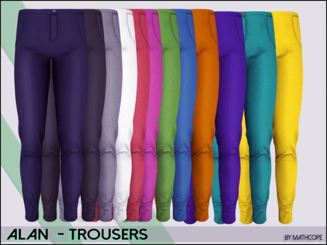Sims 4 Alan trousers by Mathcope at Sims 4 Studio