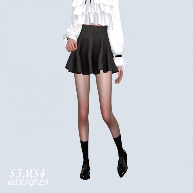Sims 4 Basic Flare Mini Skirt at Marigold