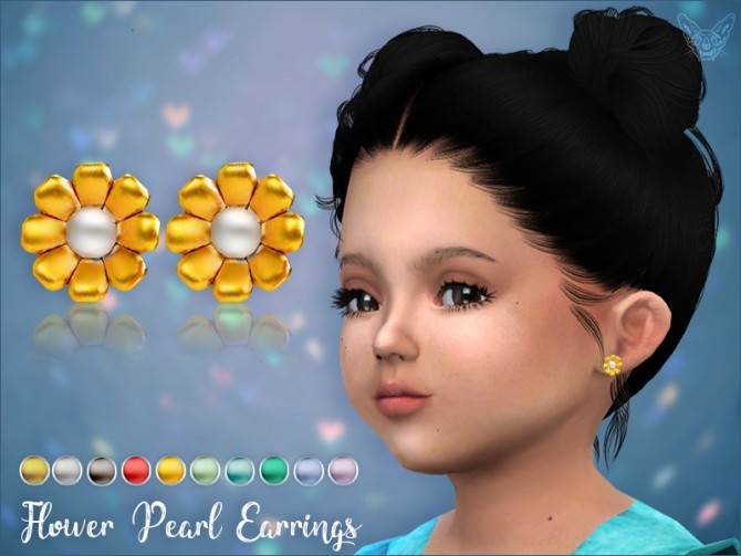 Sims 4 Flower Pearl Earrings For Toddlers at Giulietta