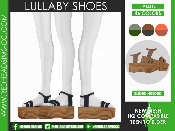 Sims 4 LULLABY SHOES ALL AGES by Thiago Mitchell at REDHEADSIMS