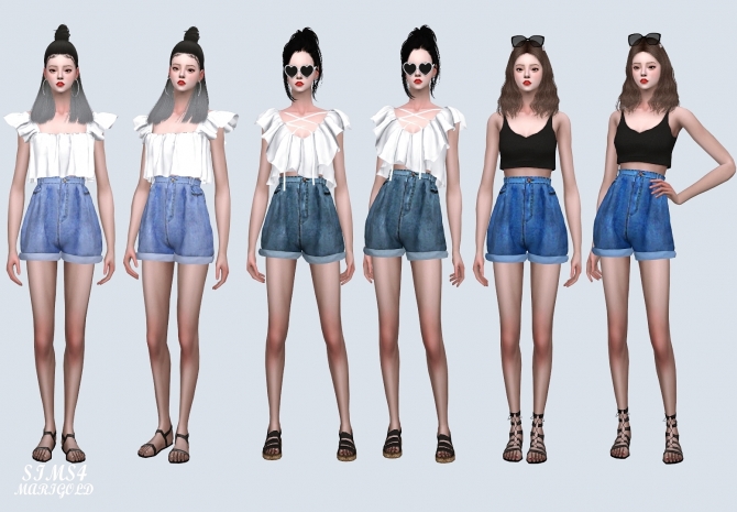 Симс 4 загрузки. SIMS 4 High Waist shorts. [MF SIMS] High Waist shorts. Marigold bottom Mesh Denim long skirt симс 4. Female Backpack sims4 Marigold.