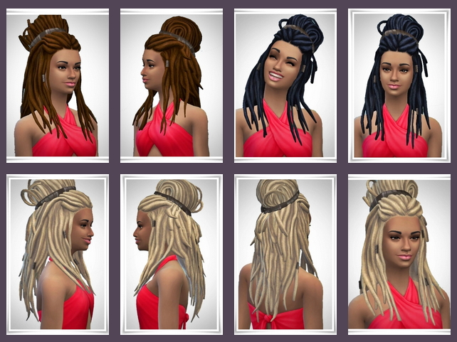 Sims 4 HalfUp Dreads Hair at Birksches Sims Blog