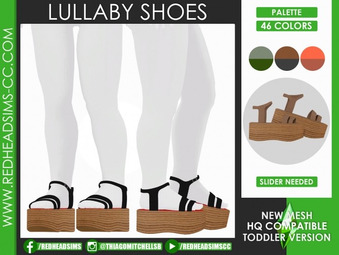Sims 4 LULLABY SHOES ALL AGES by Thiago Mitchell at REDHEADSIMS