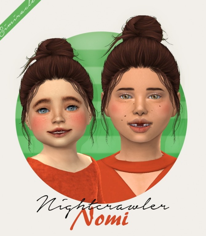 Sims 4 Nightcrawler Nomi hair for kids and toddlers at Simiracle