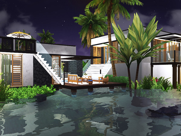 Sims 4 Latonia contemporary beach house by Rirann at TSR