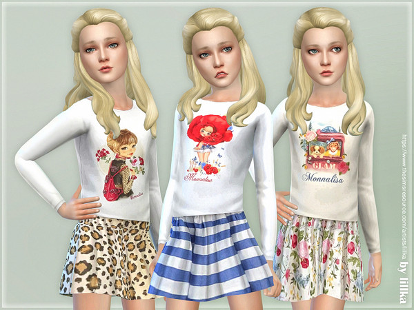 Sims 4 Leisure Day Outfit Girls P02 by lillka at TSR