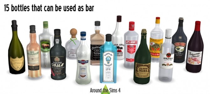 Sims 4 Bottles working as bar by Sandy at Around the Sims 4