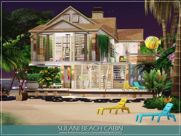 Sims 4 Sulani Beach Cabin by MychQQQ at TSR