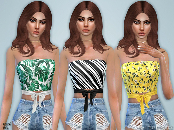 Sims 4 Wrap Tube Top 02 by Black Lily at TSR