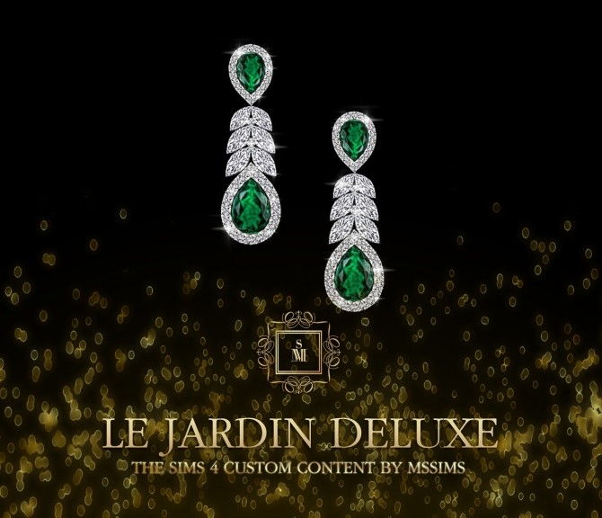 Sims 4 LE JARDIN DELUXE NECKLACE & EARRINGS SET (P) at MSSIMS