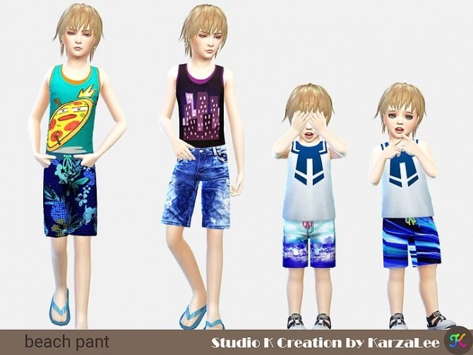 Sims 4 Beach shorts for kids at Studio K Creation