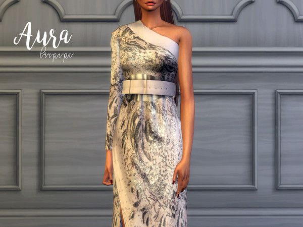 Sims 4 Aura dress by laupipi at TSR