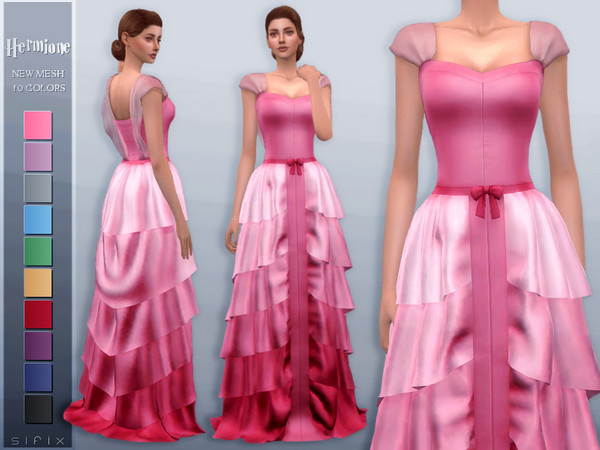 Sims 4 Hermione Gown by Sifix at TSR