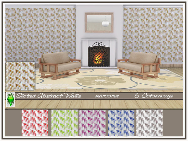Sims 4 Slotted Abstract Walls by marcorse at TSR