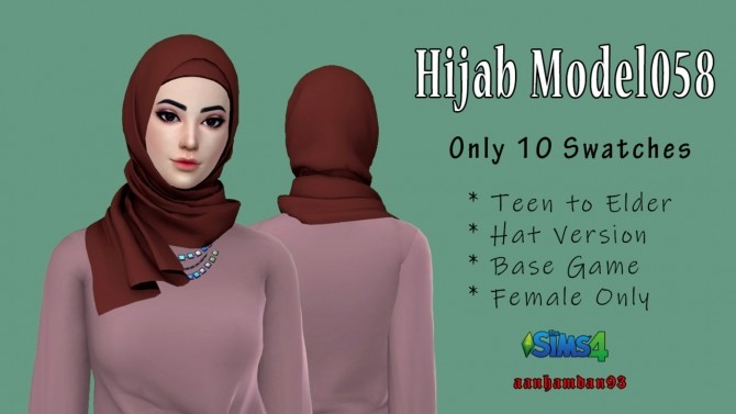 Sims 4 Hijab Model 058 & Lady Rose SET at Aan Hamdan Simmer93
