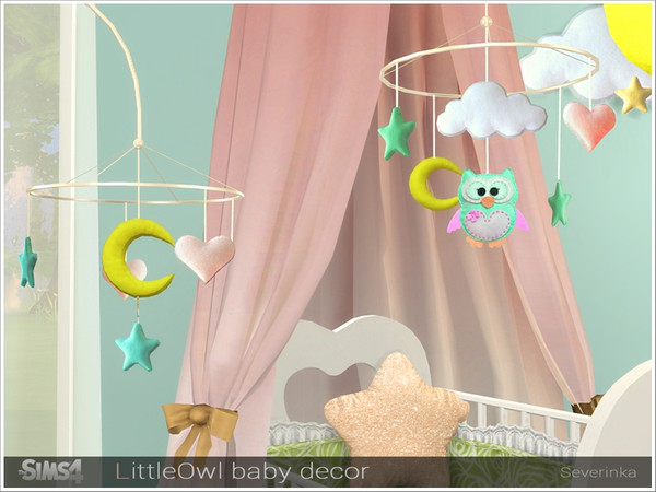 Sims 4 LittleOwl baby decor by Severinka at TSR