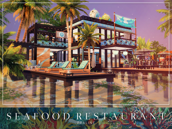 Sims 4 Seafood Restaurant by Pralinesims at TSR