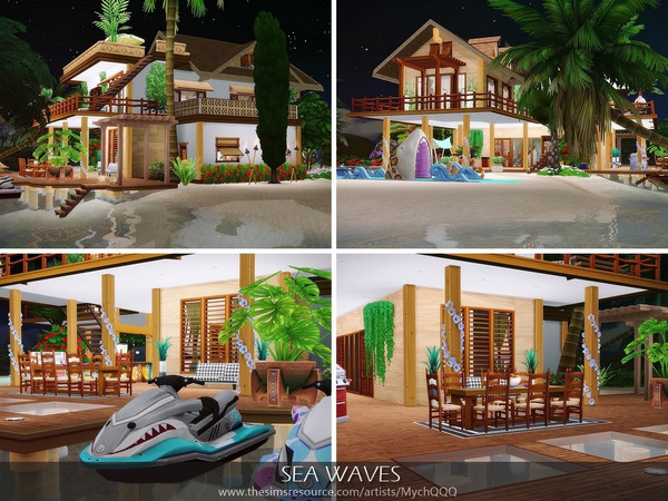 Sims 4 Sea Waves house by MychQQQ at TSR