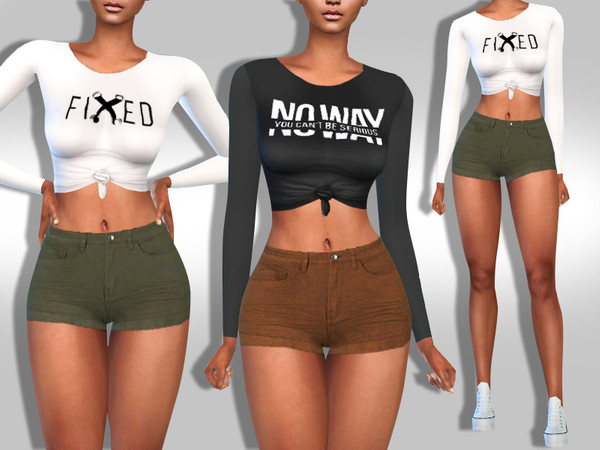 Sims 4 Female Super Mini Trendy Colours Shorts by Saliwa at TSR