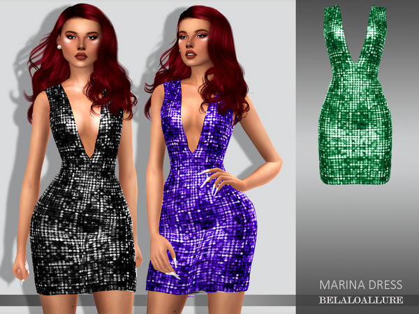 Sims 4 Belaloallure Marina dress by belal1997 at TSR