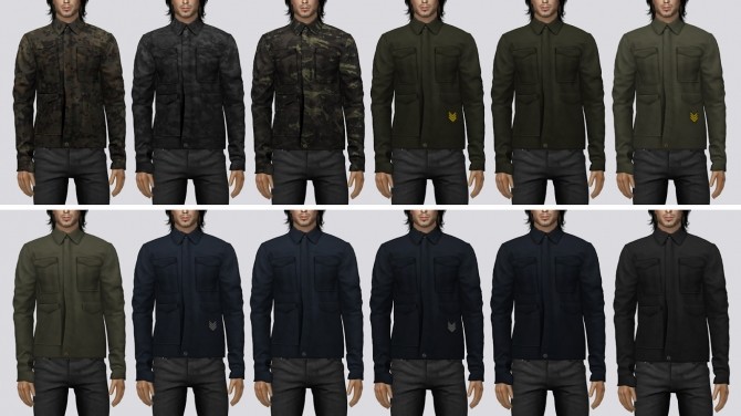 Sims 4 Button up Military Jacket (P) at Darte77