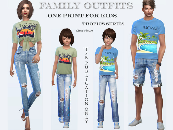 Sims 4 Tropics kids t shirt by Sims House at TSR