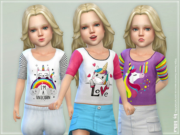 Sims 4 Unicorn Toddler Shirt by lillka at TSR