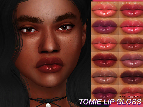 Sims 4 Tomie Lip Gloss N202 by Pralinesims at TSR