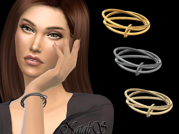 Sims 4 Interlock hoop bangles by NataliS at TSR