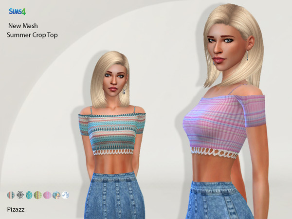 Sims 4 Summer Crop Top by pizazz at TSR