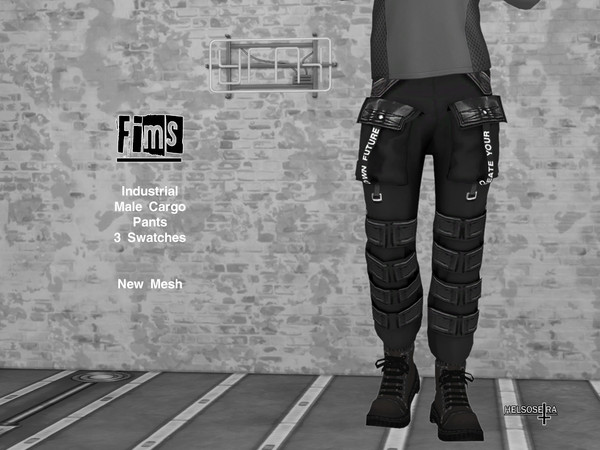Sims 4 FIMS Industrial Cargo Pants Male by Helsoseira at TSR
