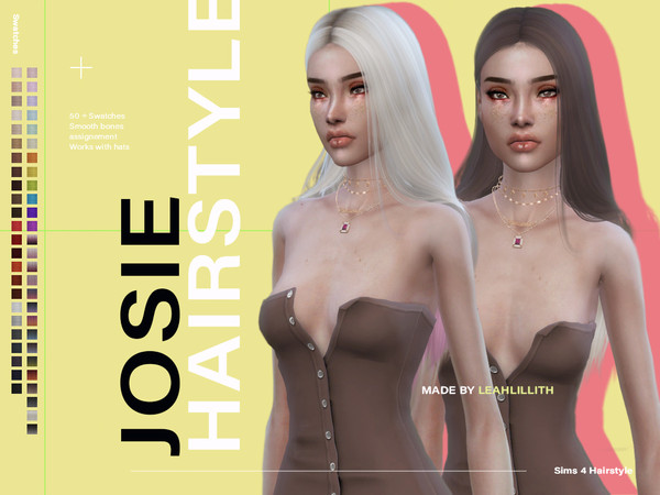 Sims 4 Josie Hair by Leah Lillith at TSR