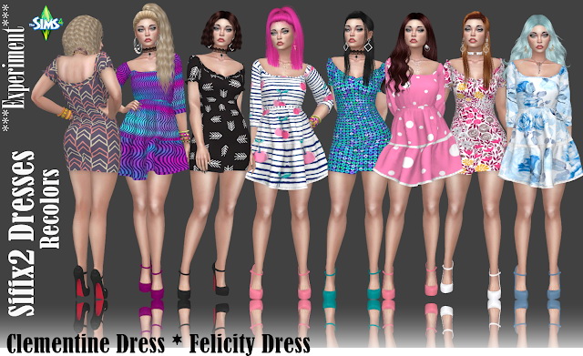 Sims 4 Experiment Sifix2 Dresses Recolors at Annett’s Sims 4 Welt