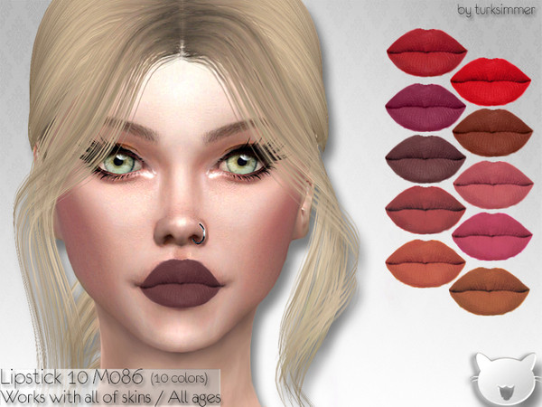 Sims 4 Lipstick 10 M086 by turksimmer at TSR