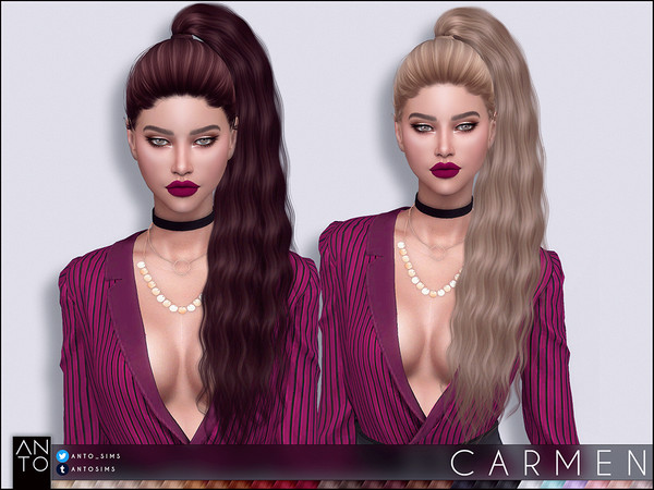 Sims 4 Carmen Hairstyle by Anto at TSR