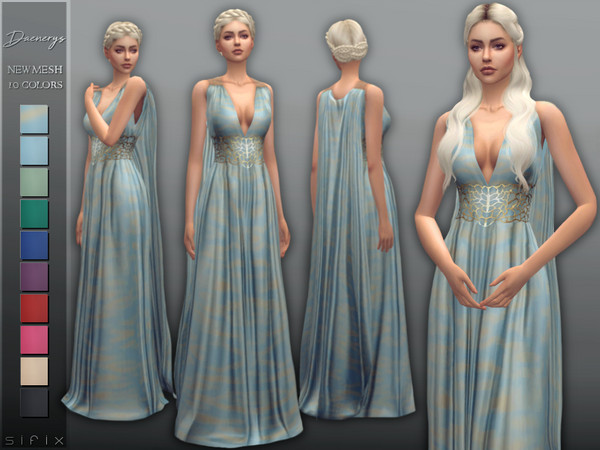 Sims 4 Daenerys Dress by Sifix at TSR
