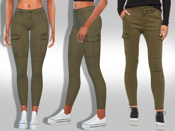 Sims 4 Female Trendy Cargo Skinny Pants by Saliwa at TSR
