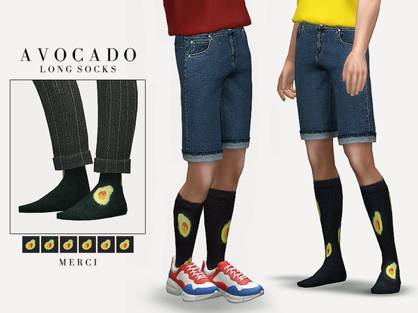 Sims 4 Avocado Long Socks by Merci at TSR