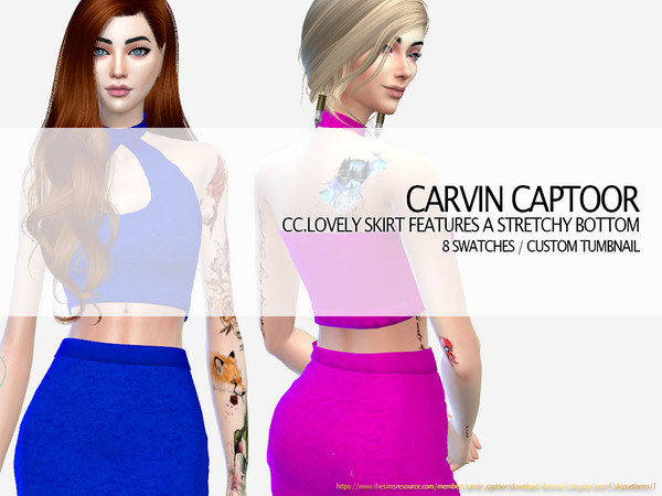 Sims 4 Lovely skirt features a stretchy bottom by carvin captoor at TSR