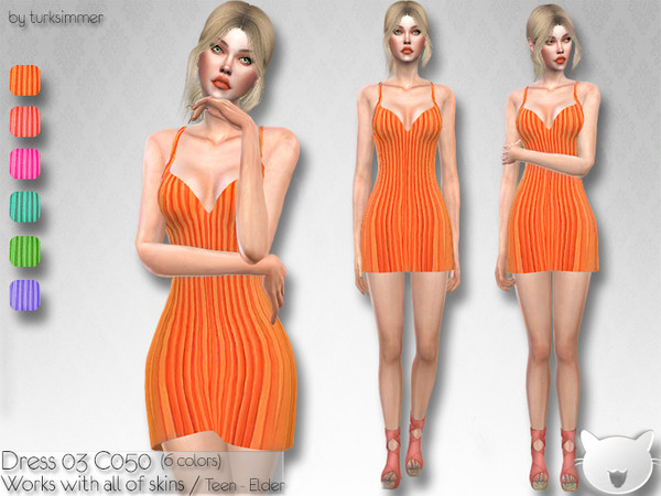 Sims 4 Dress 03 C050 by turksimmer at TSR