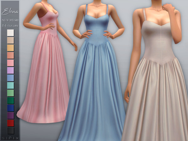 Elena Gown by Sifix at TSR » Sims 4 Updates