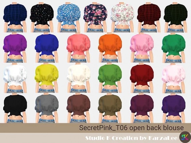 Sims 4 T06 open back blouse at Studio K Creation