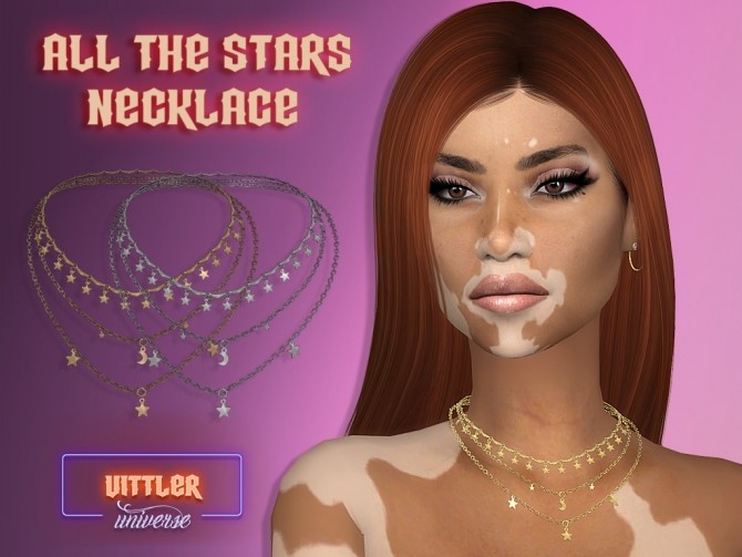 Sims 4 All the Stars Necklace at Vittler Universe