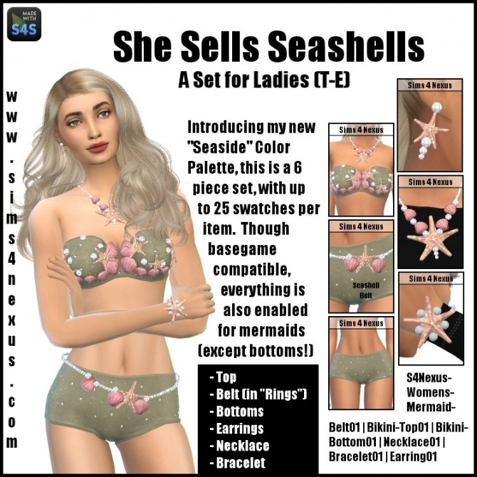 Sims 4 She Sells Seashells by SamanthaGump at Sims 4 Nexus