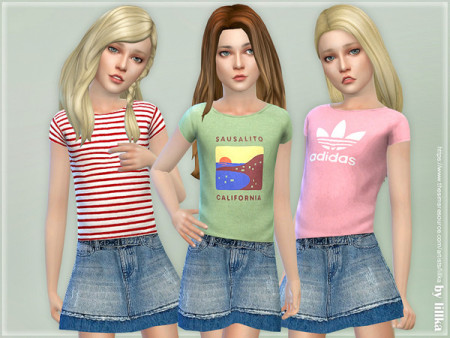 Summer Print Top & Skirt 02 by lillka at TSR » Sims 4 Updates