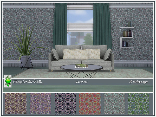 Sims 4 Jazzy Circles Walls by marcorse at TSR